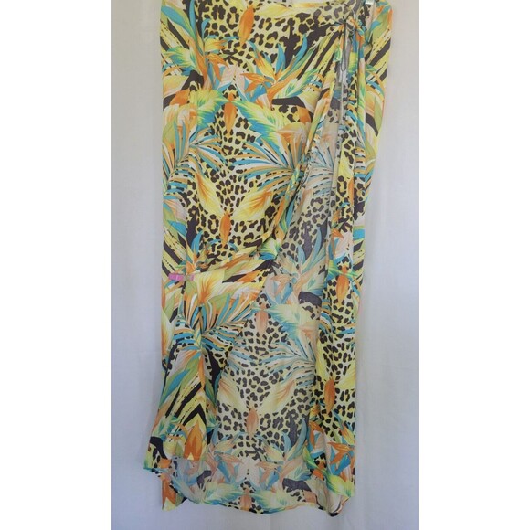 FOREVER 21 Women's Swimwear Coverup Sarong Wrap Skirt One Size Tropical Print - Picture 2 of 10